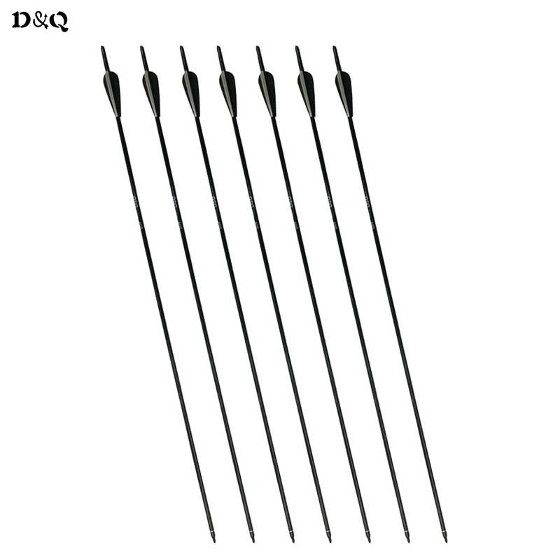 

12pcs 31" Archery Fiberglass Arrows with Black White Flecthing Feathers for Recurve Bow Long Bow Arrow Hunting Shooting Practice