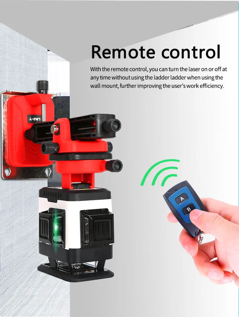 UNI-T 8 Lines 12 Lines 3D Laser Level 360 Degre Horizontal Vertical Cross Powerful Green Laser Beam LM572 LM573G LM573LD LM580G
