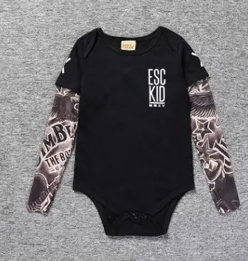 Милые детские bebes кукла трансфер до/Модная одежда для мальчиков; детская одежда из хлопка с длинными рукавами татуировки Цветочный комбинезон с принтом, осенняя одежда для маленьких мальчиков Костюмы набор - Цвет: as photo
