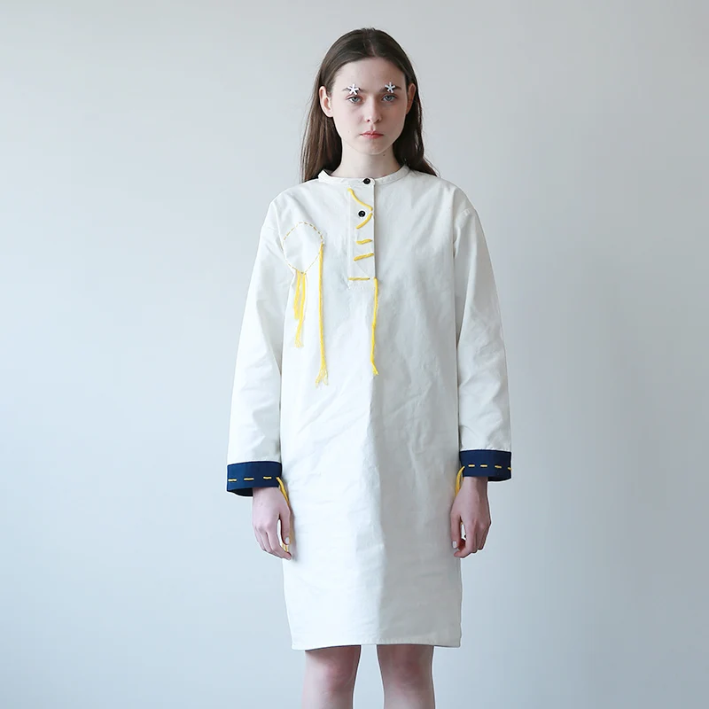 Женское платье с длинным рукавом трикотажное кисточками хлопковое льняное