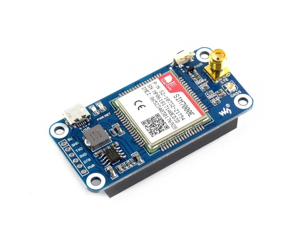 Waveshare NB-IoT/eMTC/EDGE/GPRS/GNSS шапка для Raspberry Pi на основе SIM7000E поддерживает порты TCP, UDP PPP HTTP FTP MQTT SMS, почта и т. д