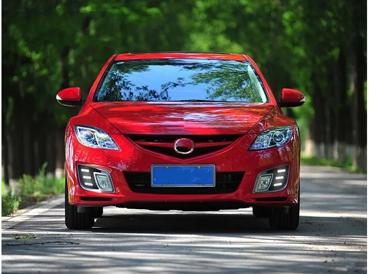 Qirun led drl Дневной ходовой светильник для Mazda 6 2010 с динамическим движущимся желтым поворотником и синим ночным ходовым светильник