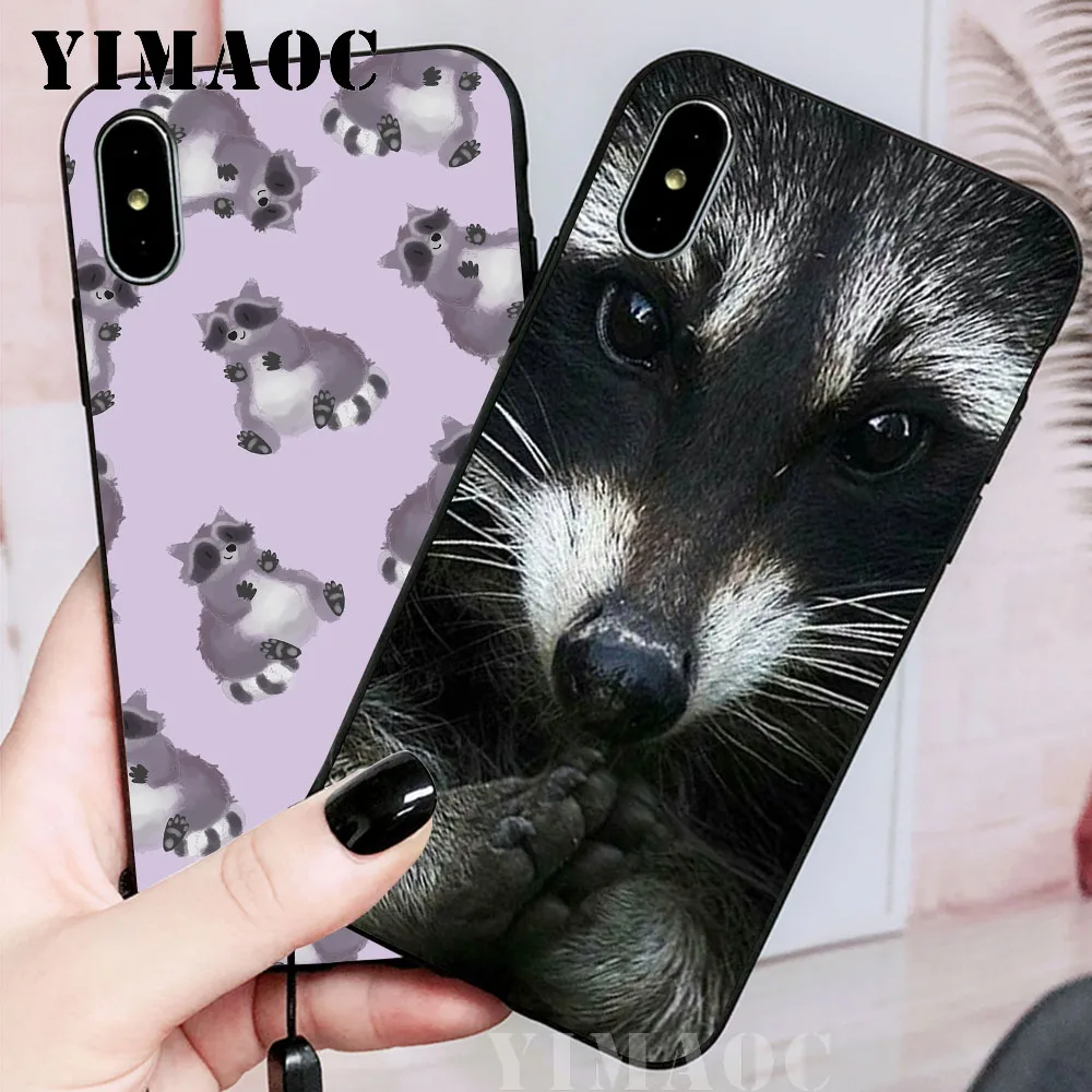 YIMAOC животное енот искусство Coque мягкий чехол для iPhone XS Max XR X 7 8 6 6S Plus 5 5S SE |