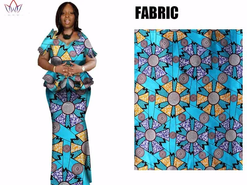 Весна женская одежда бренда африканских Vestido 6XL Воск традиционные африканские одежда 2 предмета для Для женщин юбка комплект brw WY1004