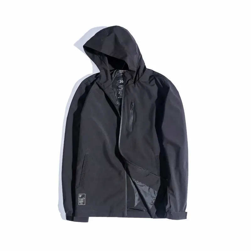 

Men's Large Yards Loose Casual New Style Fashion With Hood Zipper Jacket Long Sleeve Pure Color Male Clothing Plus Size 3XL-8XL