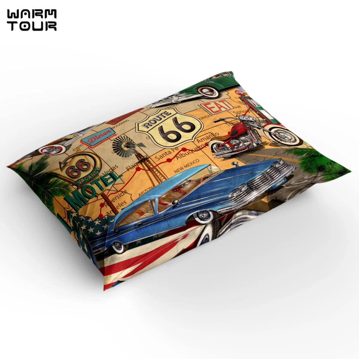 Пододеяльник WARMTOUR в стиле ретро Route 66 Постер пододеяльник набор из 4 предметов