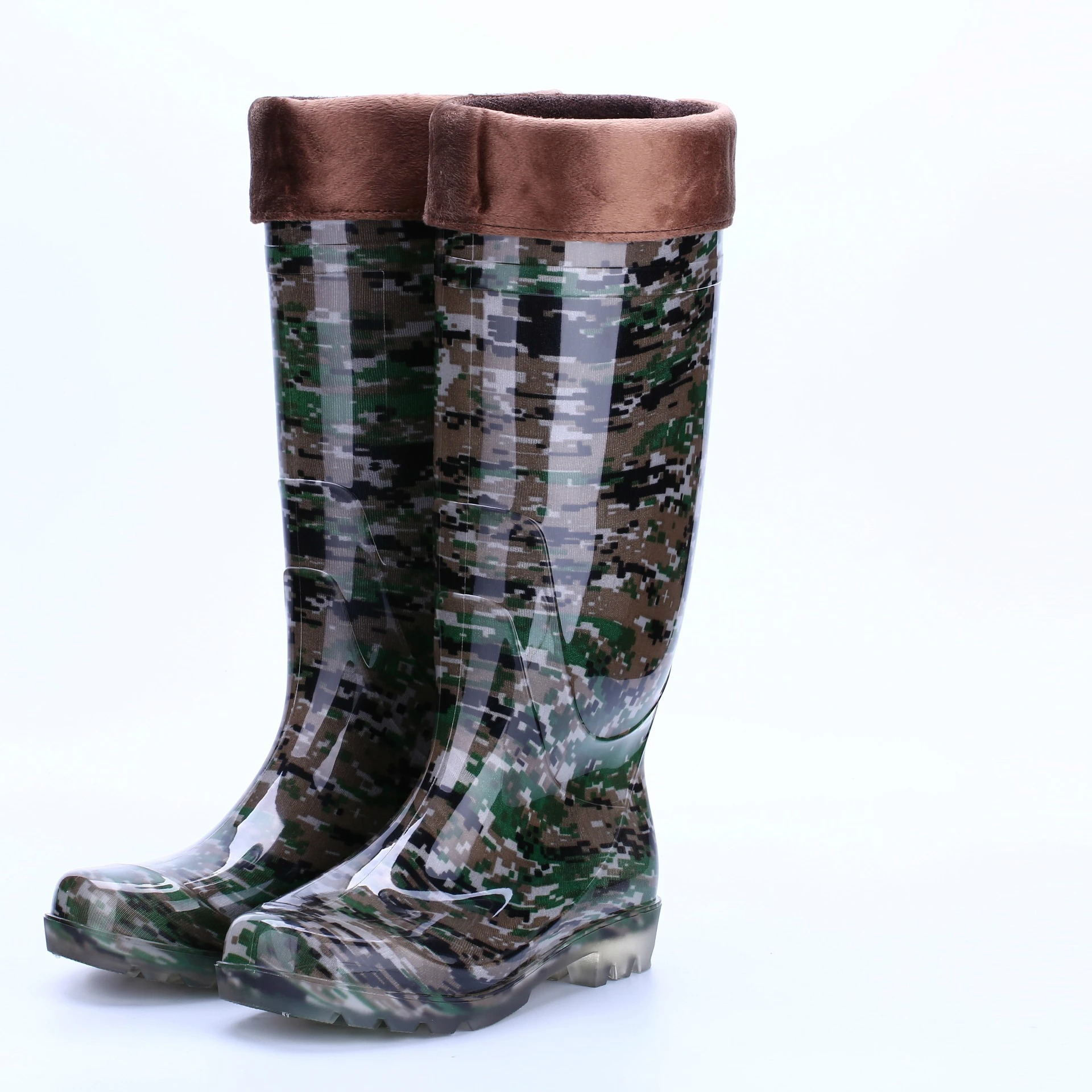 Men's high-profile camouflage rain boots warm water shoes non-slip wear-resistant rubber construction laborinsurance |
