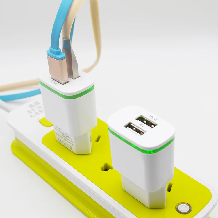 HSTRADE 5 V 2A ЕС вилка со светодиодом 2 USB адаптер для мобильного телефона настенное