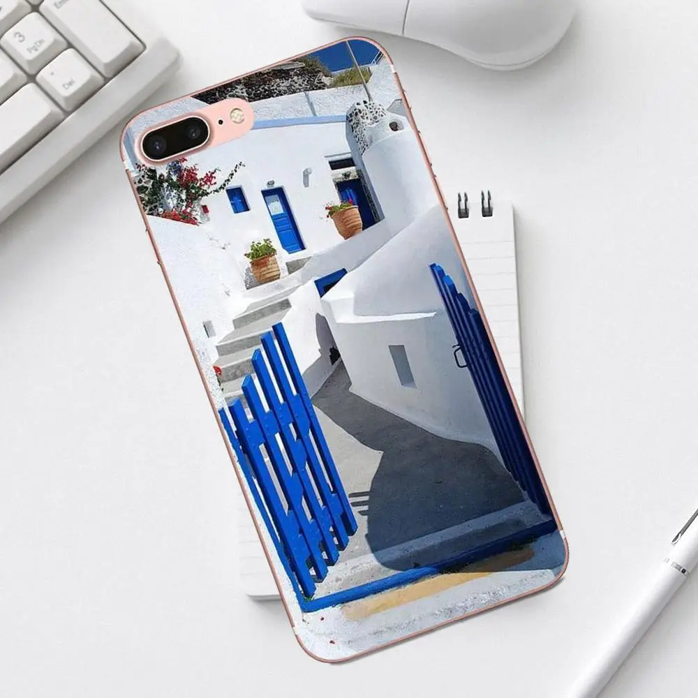 Греческий Санторини морской чехол для iPhone 4 4S 5 5C SE 6 6S 7 8 Plus X XS Max XR Galaxy A3 A5 J1 J3 J5 J7