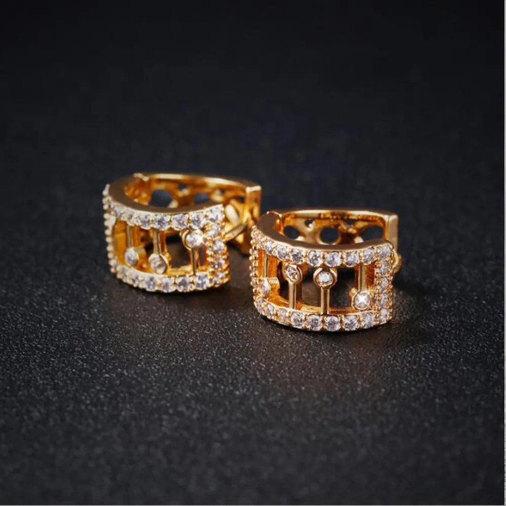 Кристаллами от Swarovski Мода Круг Серьги для Для женщин brincos розовое золото-Цвет