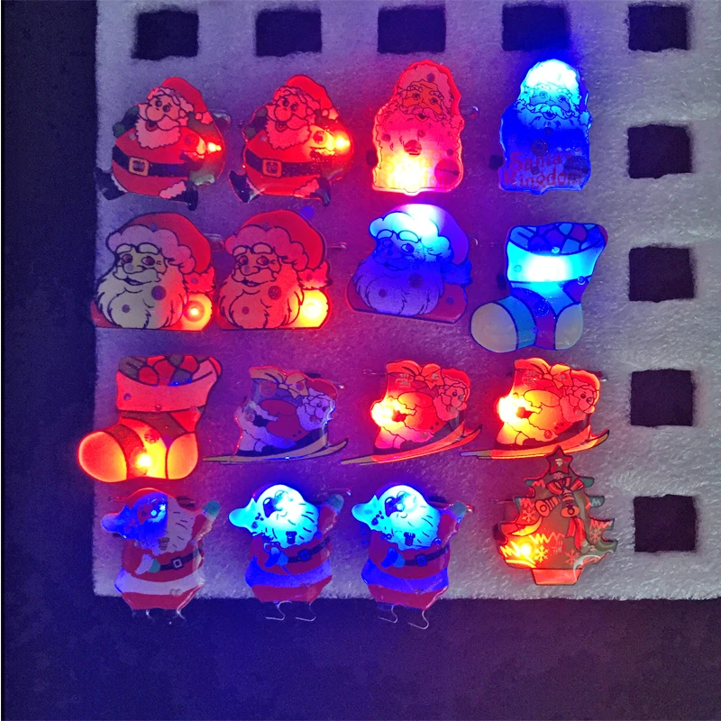 

Led Dance Costume Leds Santa Claus, Christmas Tree, Socks Flashing Brooch For Party Supplies Light Children Decoration Supply