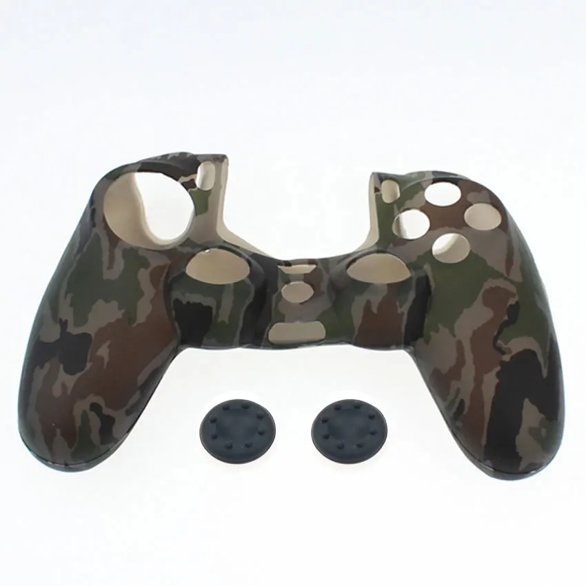 YuXi мягкий силиконовый резиновый чехол для Play Station Dualshock 4 PS4 DS4 Pro тонкий контроллер кожи+ ДЖОЙСТИК ручки крышки - Цвет: D