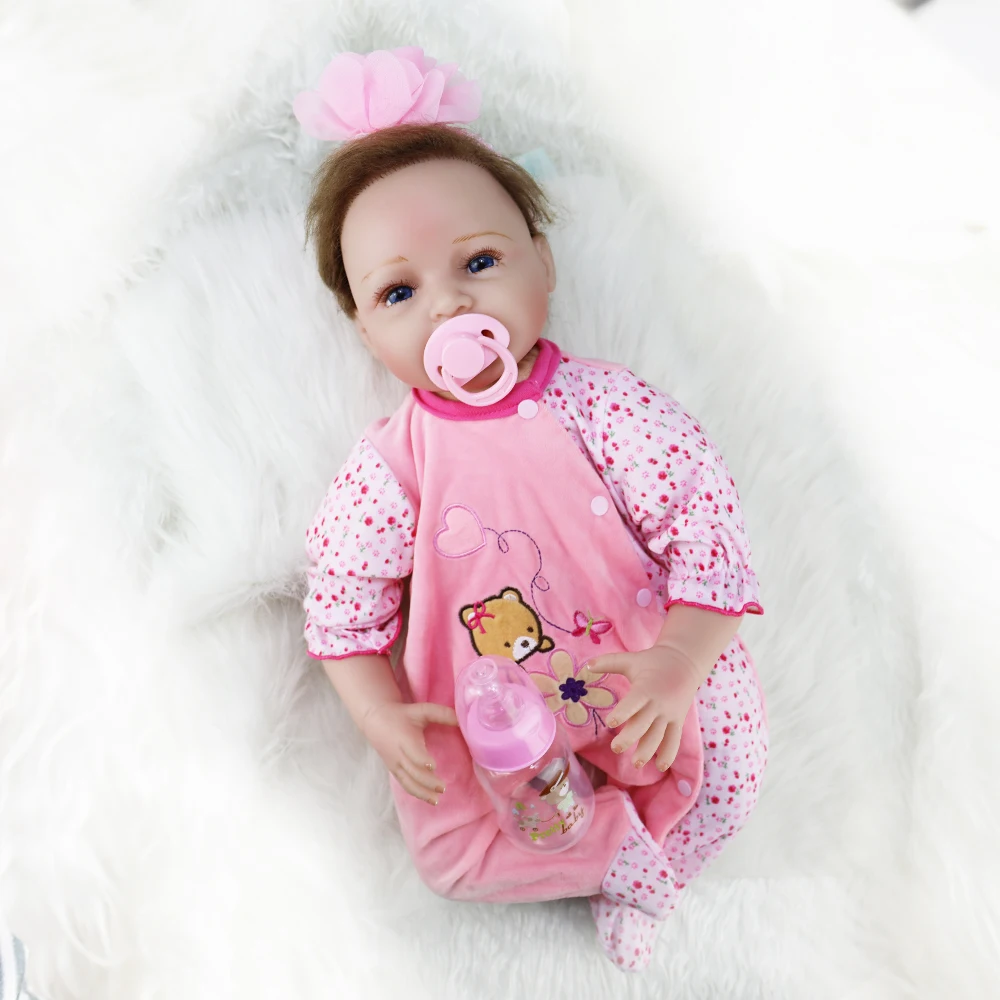 Большая кукла реборн 55 см мягкие силиконовые куклы Реборн для девочек menina baby surprise