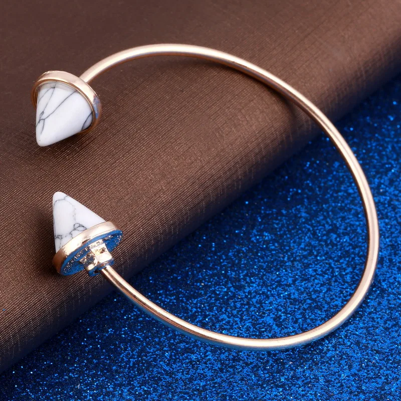 Женский Браслет манжета с искусственным мрамором и мозаикой|stone charm bracelets|charm