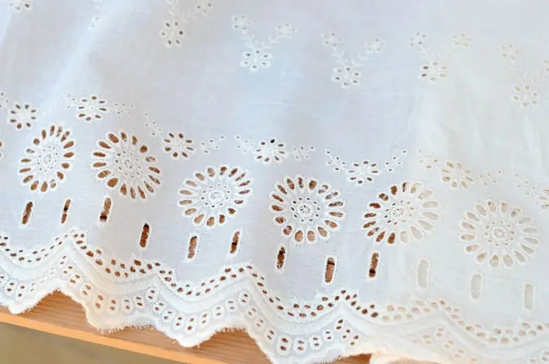 5 meter/lot 40cm 15.7&quot width beige cotton fabric embroidery tapes lace trim ribbon F7Z700P180620T | Дом и сад