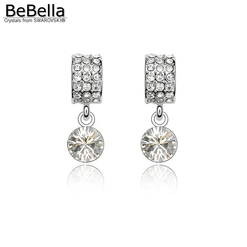 BeBella круглые висячие серьги с кристаллами от Swarovski оригинальные брендовые модные