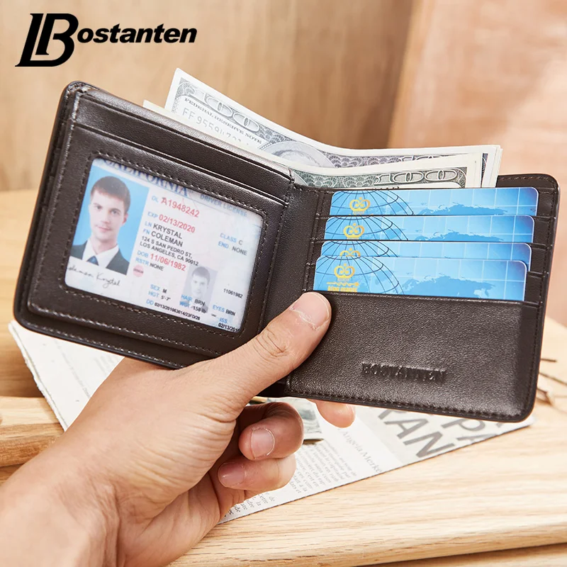 Bostanten мужской кошелек Короткие Кошельки двойные бизнес кошельки брендовый