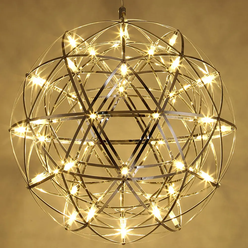Современная Скандинавская гирлянда, люстра, светильник, звезда, фейерверк, шар, нержавеющая сталь, Подвесная лампа, украшение дома, внутреннее освещение