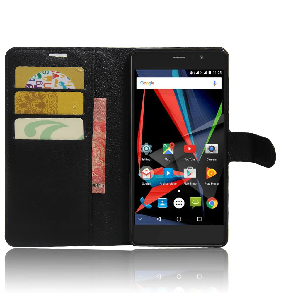 Ретро кошелек кожаный чехол для Archos 55 Diamond селфи книга Стиль телефона с