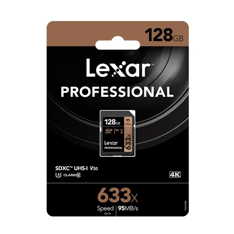 Original Lexar  SD Card 128GB 633x SDXC carte sd cards 128 GB 95MB/s Professional Memory Card Class 10 For Digital SLR/HD Camera