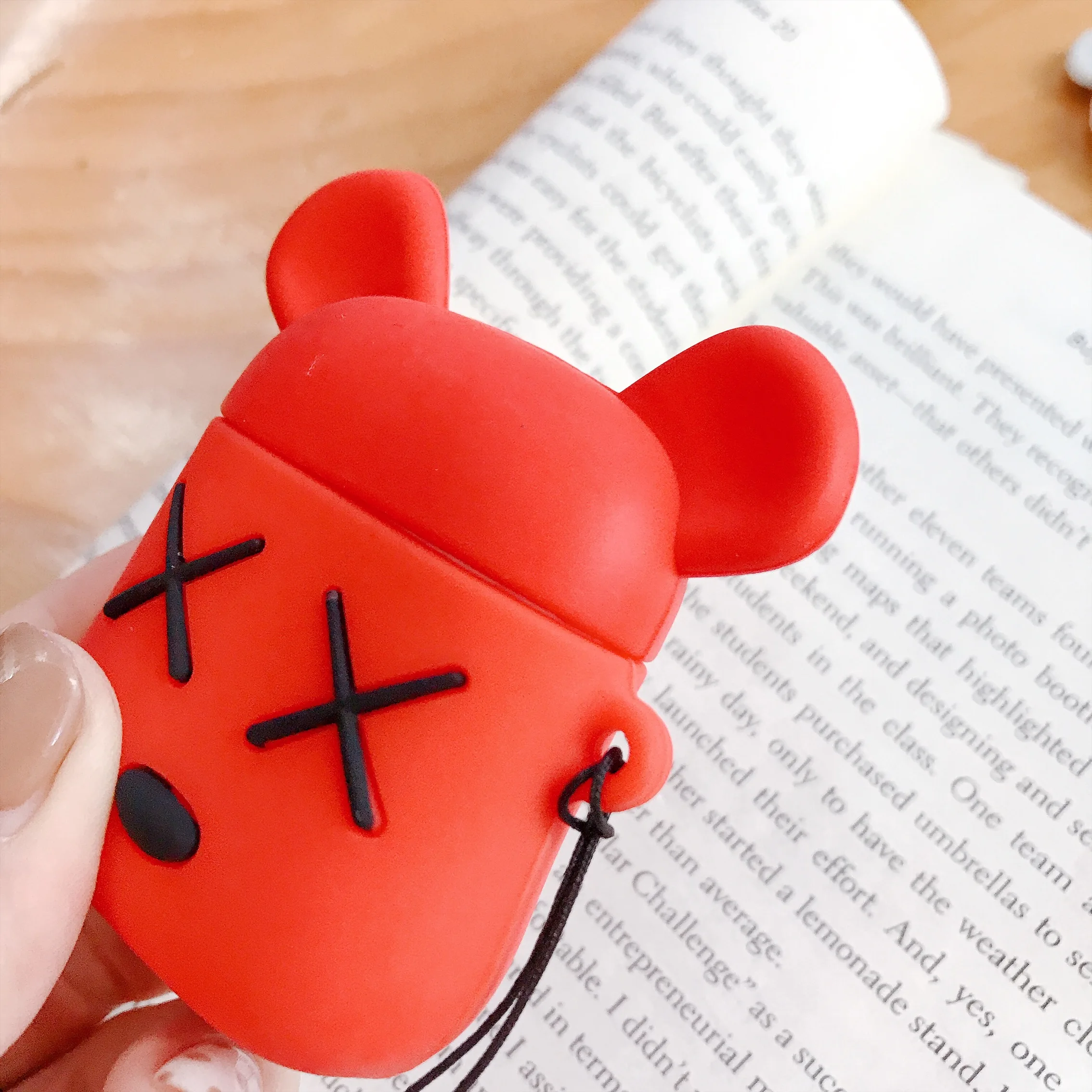 BOLAKER модный тренд милый медведь, Мягкий силикон чехол для Apple Airpods, чехол для наушников, водонепроницаемый и пылезащитный