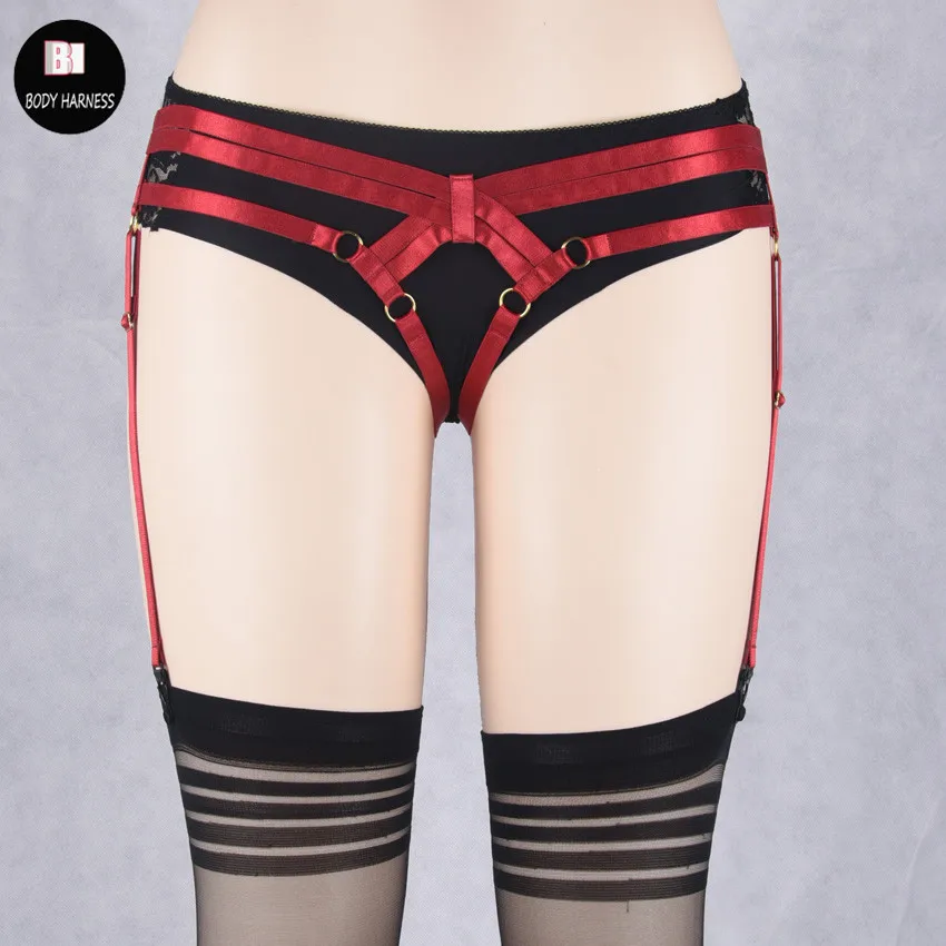 Подвязки для чулок женские регулируемые ручной работы в стиле панк гот Харадзюку