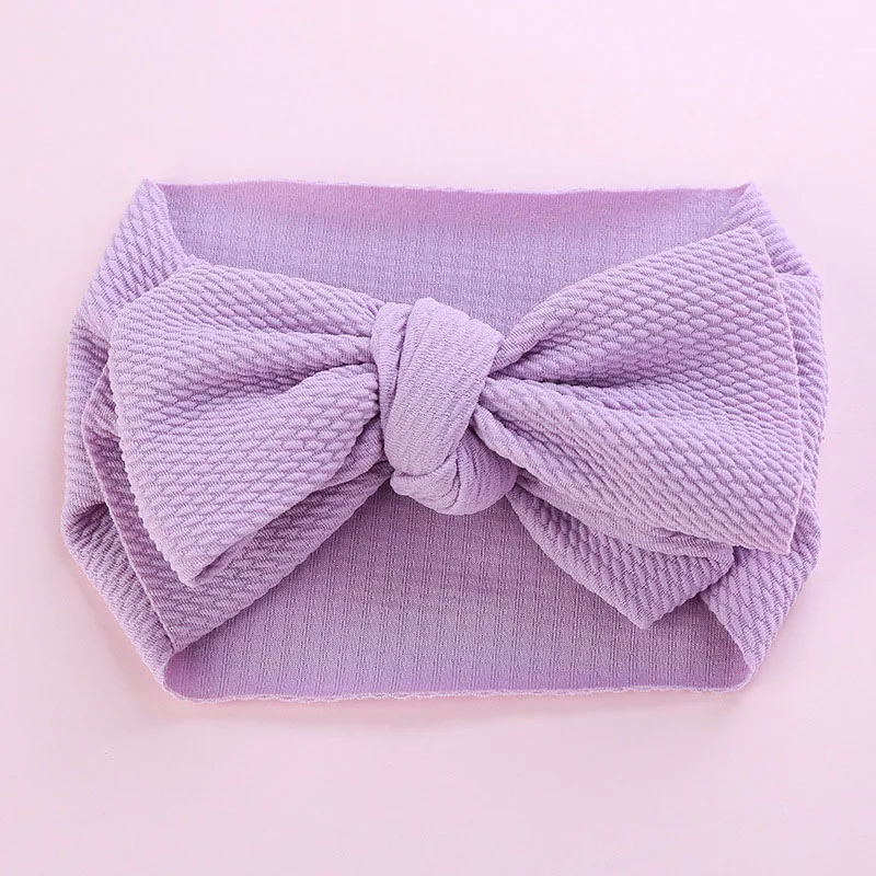 Style 2-Lavender Большой бант Младенческая чалма, топ с бантом детские повязки на голову для девочек, регулируемый бант головная повязка в виде чалмы повязка на голову с большим бантом - Цвет: Style 2-Lavender