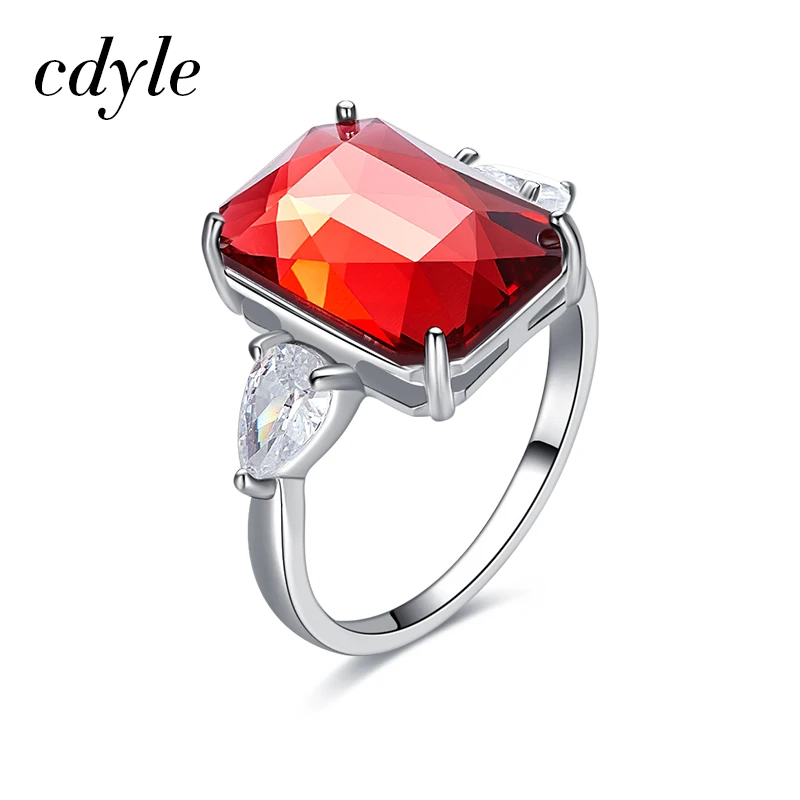 Cdyle украшенные кристаллами женские кольца из стерлингового серебра 925 пробы с