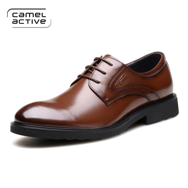 Мужские классические туфли Camel Active светло коричневые свадебные из натуральной