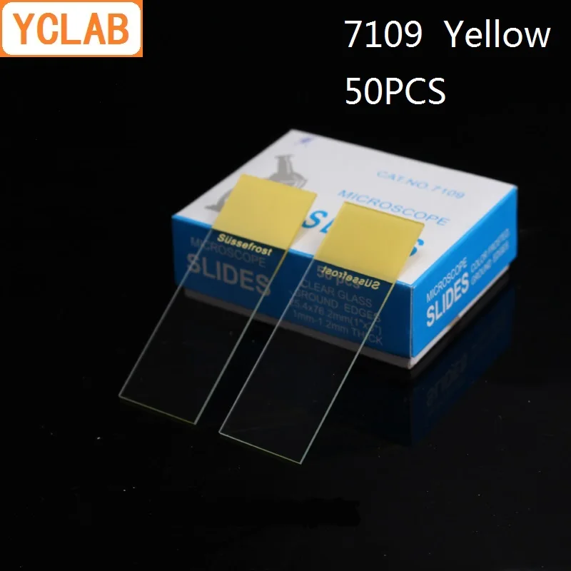 YCLAB 50 шт. 7109 слайды для микроскопа желтое прозрачное стекло заземления