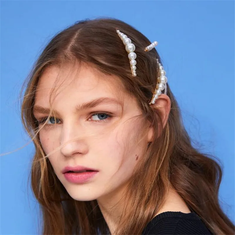 Женские заколки для волос с жемчугом серебристые золотистые шпильки заколка