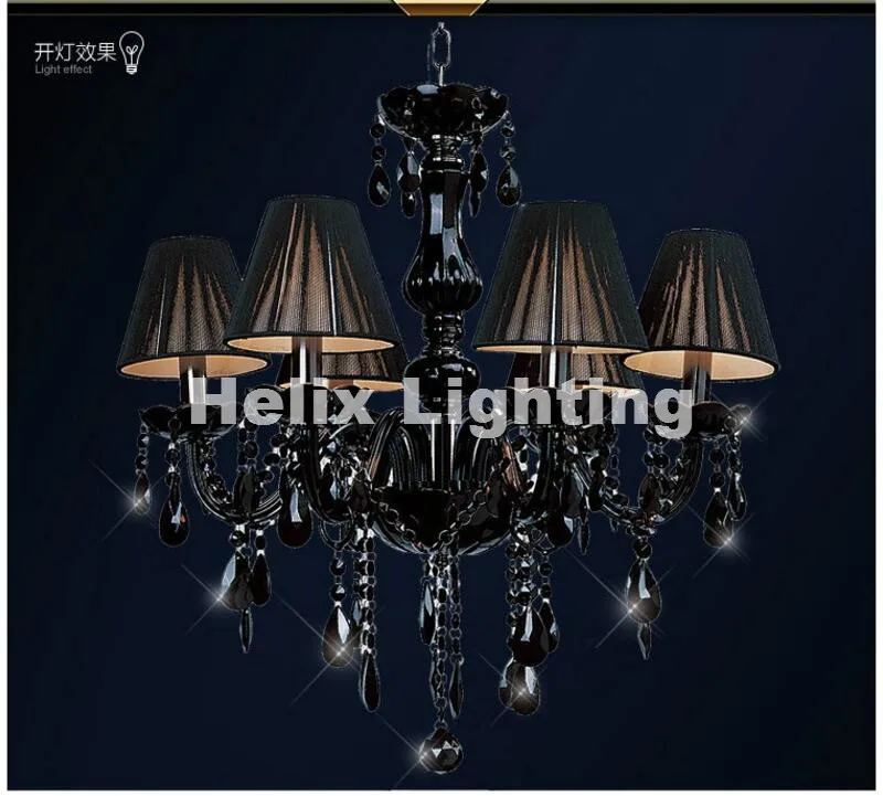 Хрустальная люстра в Европейском стиле Современная черная лампа виде свечи для