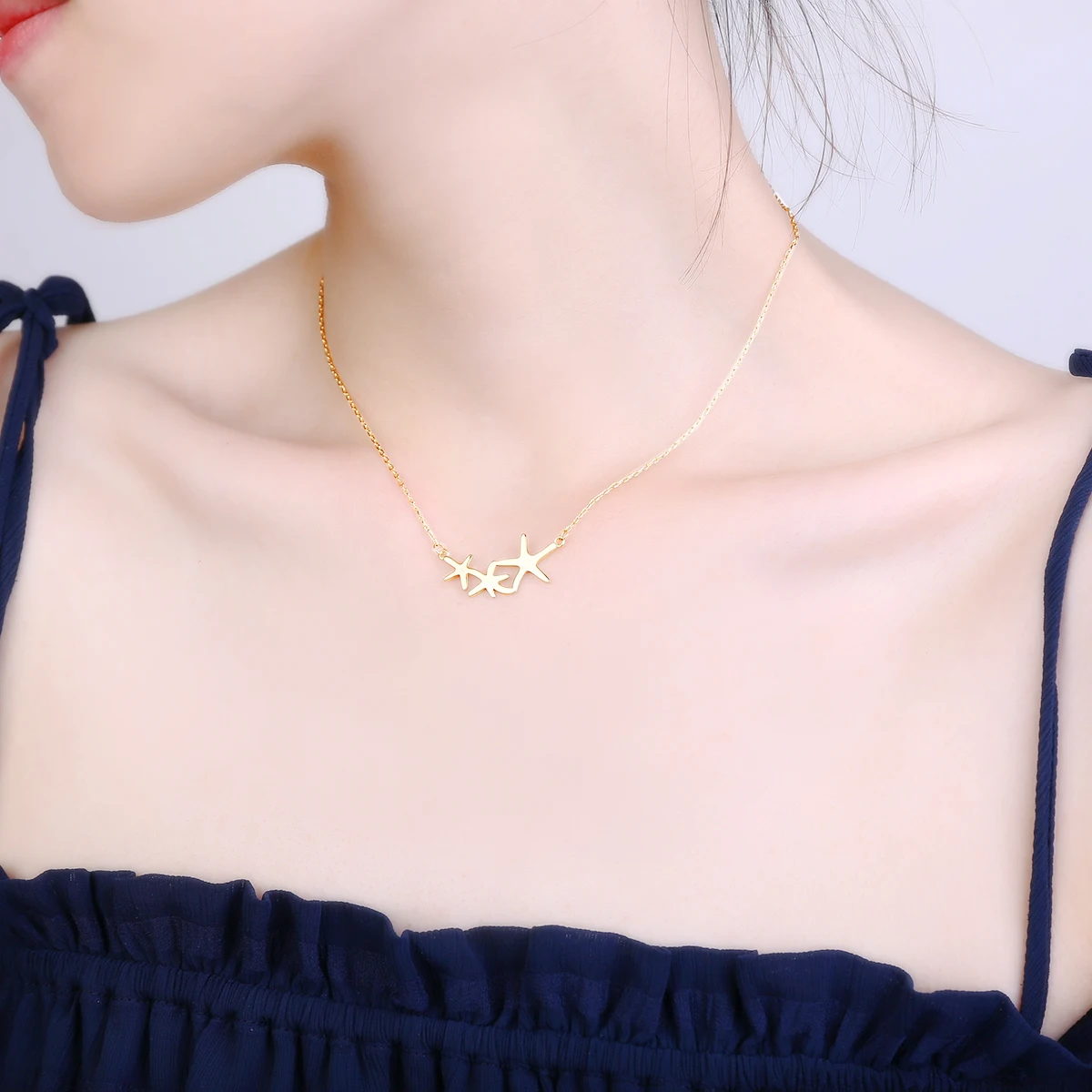 Уникальное ожерелье из серебра 925 пробы с тремя звездами | Украшения и аксессуары
