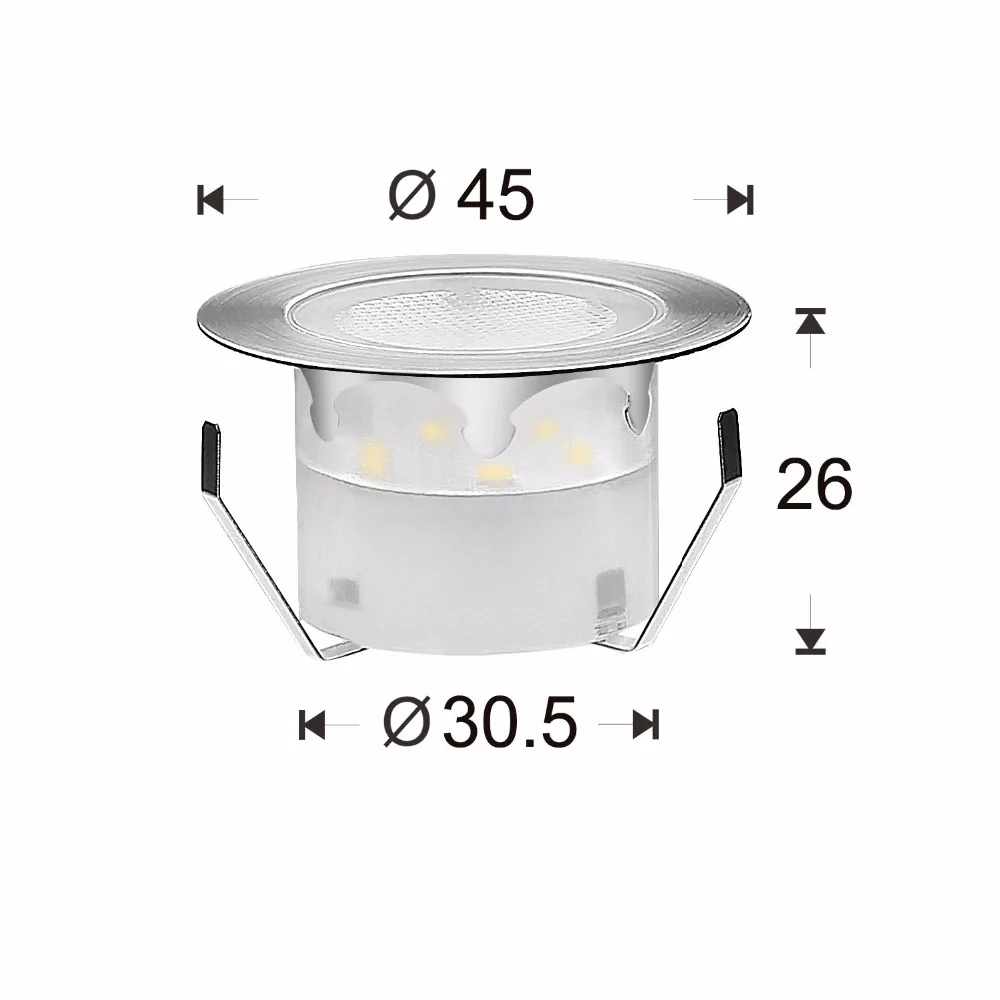 QACA Stainess Steel IP67 LED подземное освещение 1 Вт низковольтные наружные палубные