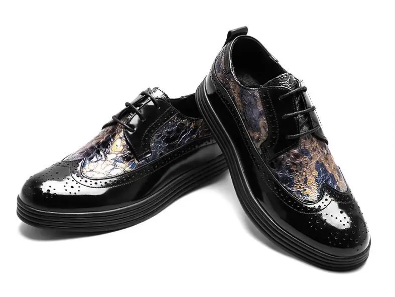 Туфли мужские из натуральной кожи на шнуровке 8 см|Туфли| |