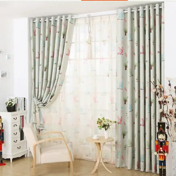 Home Curtain Free Shipping!Boy/Gril Bedroom Owl Cartoon Decor High-class Curtains and Tulle Baby Room Curtains. | Дом и сад