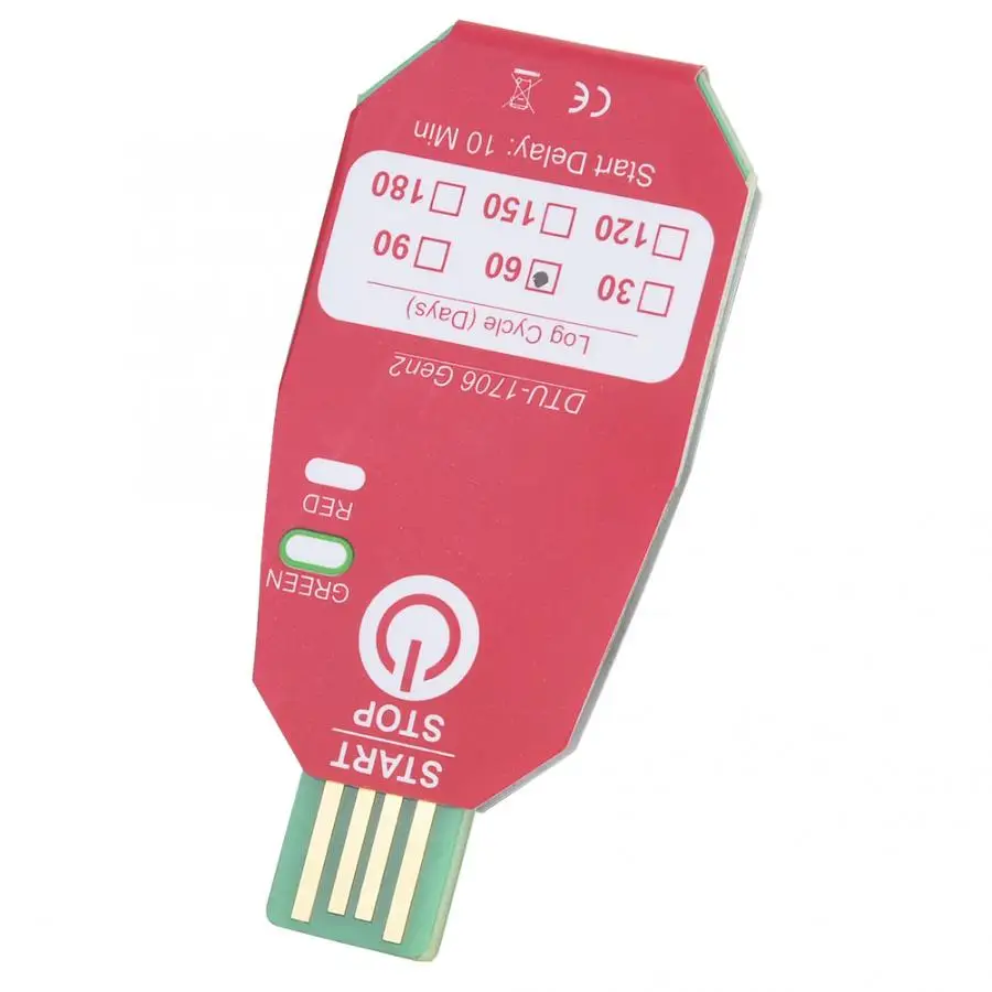 Регистратор температуры DTU-1706 Gen2 холодной цепи Водонепроницаемый USB термометр 60