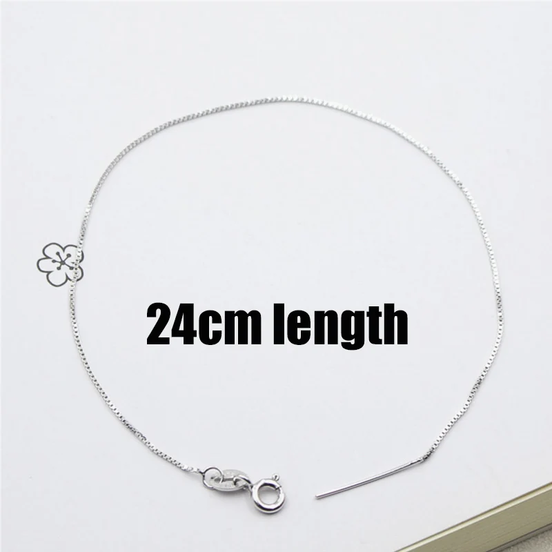 26cm length 16/18/22/24/26 см 925 Браслеты стерлингового серебра цепочки на ногу Цепочки и ожерелья Для женщин Сеть дети для девушек и мужчин украшения для DIY ювелирных изделий - Окраска металла: 26cm length