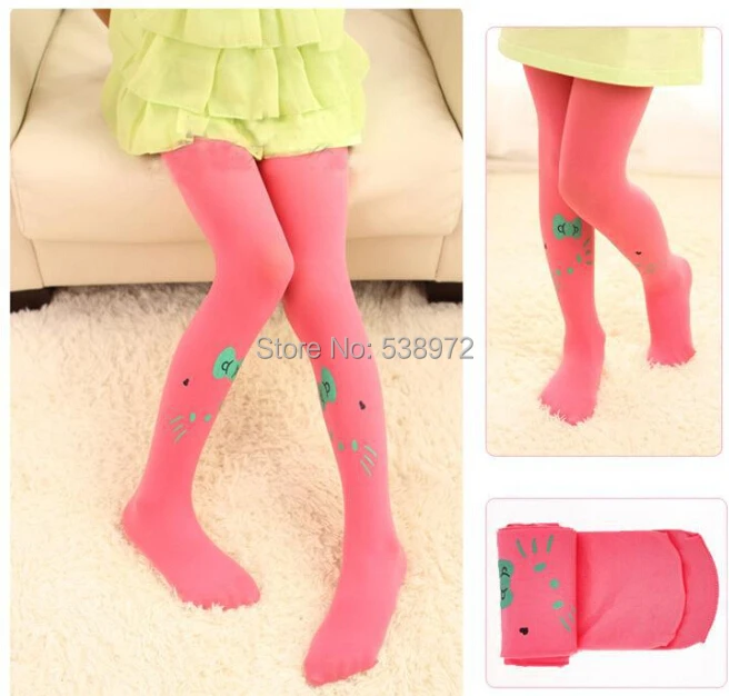 Hot-selling 10 Color Children Baby Kids Girls tights cute pants Knee lovely tattoo pantyhose girls velvet stocking | Мать и ребенок