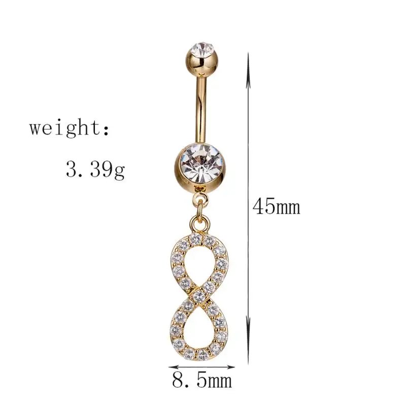 Кольцо женское из хирургической стали 316L висячее туннель с имитацией