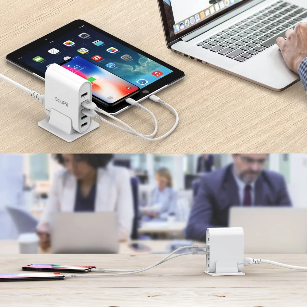 5 портов сматфон USB зарядное устройство 22 Вт настольная зарядная станция для iPhone /