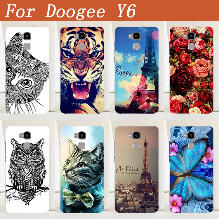 14 рисунков DIY тигр филин Роза принт бабочки окрашенная задняя крышка для Doogee Y6