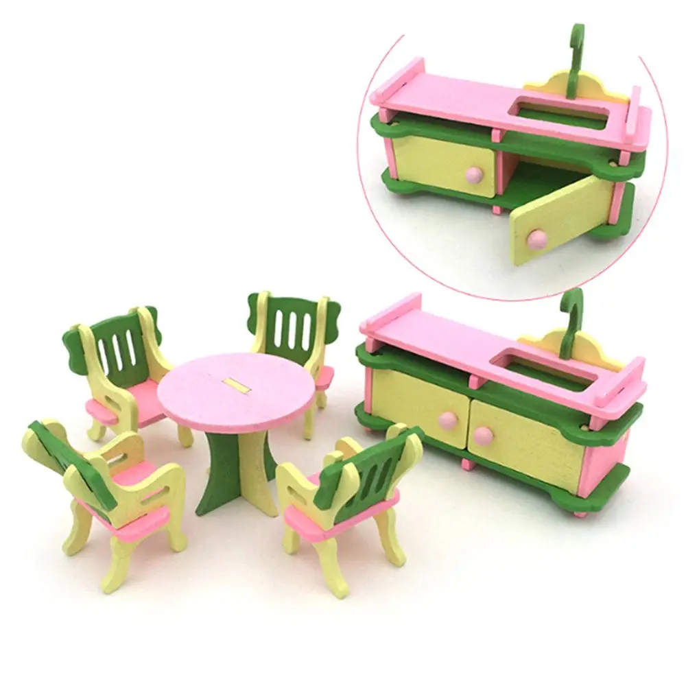 Детская миниатюрная мебель Miniaturas для мальчиков и девочек, игрушки для детей, детская коляска, кровать, стол, туалет, обучающая модель, обучающая жизнь