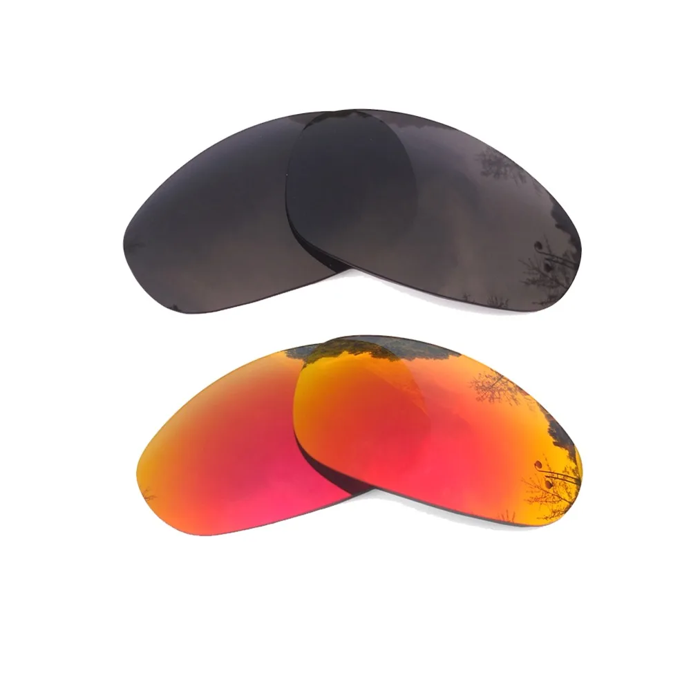 Black & Orange Red Mirrored Polarized Replacement Lenses for Juliet Frame 100% UVA & UVB