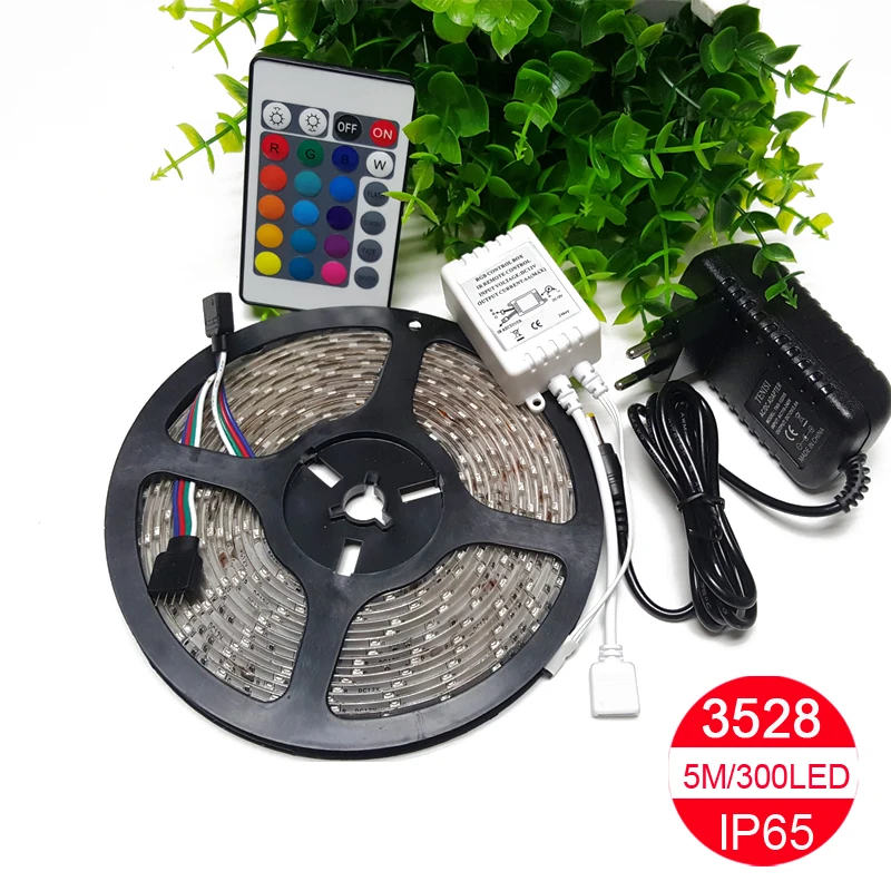 LINYEE 5 м RGB Светодиодная лента 3528 SMD IP65 Водонепроницаемый 300 светодиодов гибкий свет