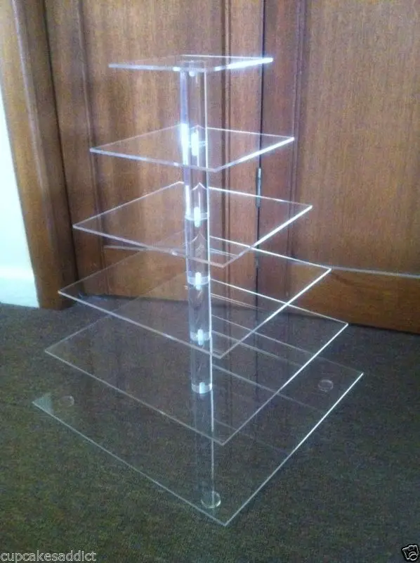 

event party supplies/Details about 6 TIER CLEAR ACRYLIC SQUARE CUPCAKE CUP CAKE STAND WEDDING PARTY DISPLAY wedding decoration