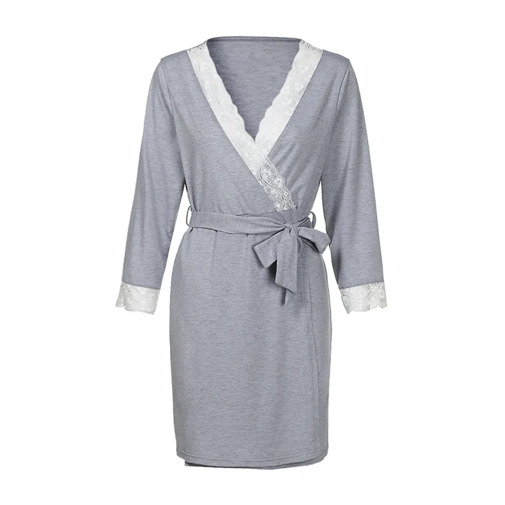 Dark Gray Женские кружевные повседневные пижамы для кормящих детей, платье для сна, Vestido Embarazada Para Fotografia, платье для кормящих - Цвет: Dark Gray