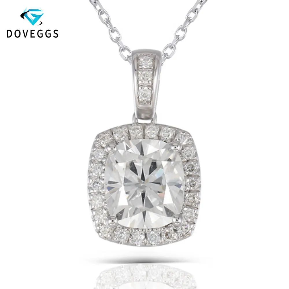 Женское Ожерелье с кулоном DovEggs серебро 925 пробы 2.18CTW 7X8mm|Ожерелья| |