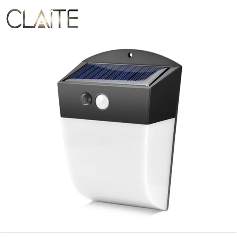 CLAITE 24 светодиодный светильник на солнечной батарее настенный с датчиком