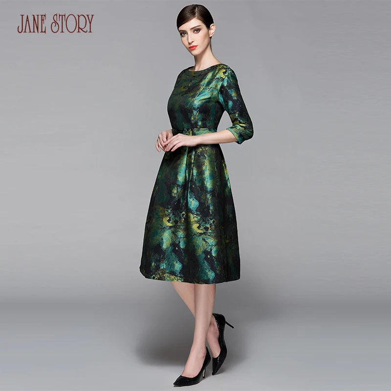 Jane story office dress maxi vintage robe платье лето весна 2017 цветочные beautiful party | Женская одежда
